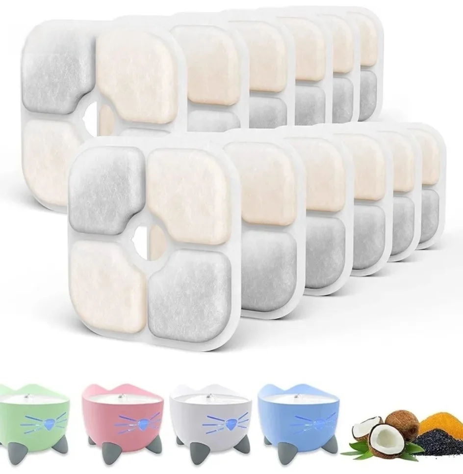 

6/12pcs Replacement Activated Carbon Filter For Cat Water Drinking Fountain Replaced Filters for Pet Dog PIXI Water Dispenser