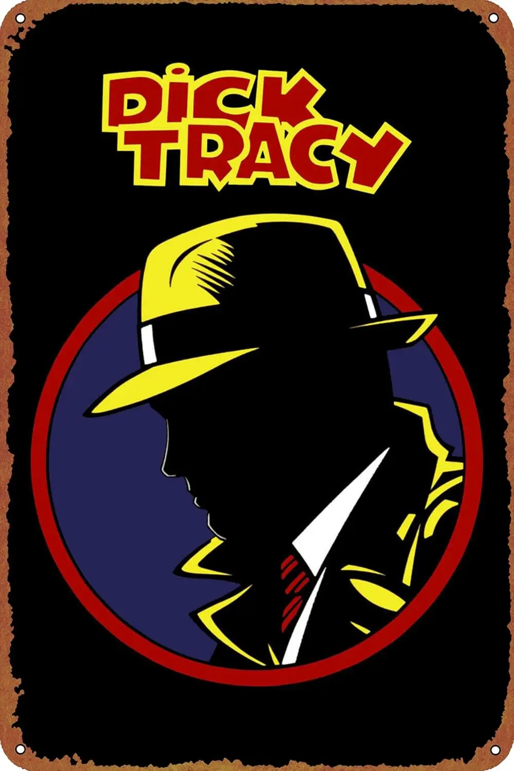 Dick Tracy Metal Tin Sign Garage Sign Wall Decoration Old Car Shop Movie Poster Oil Station Sign 8 × 12 inches