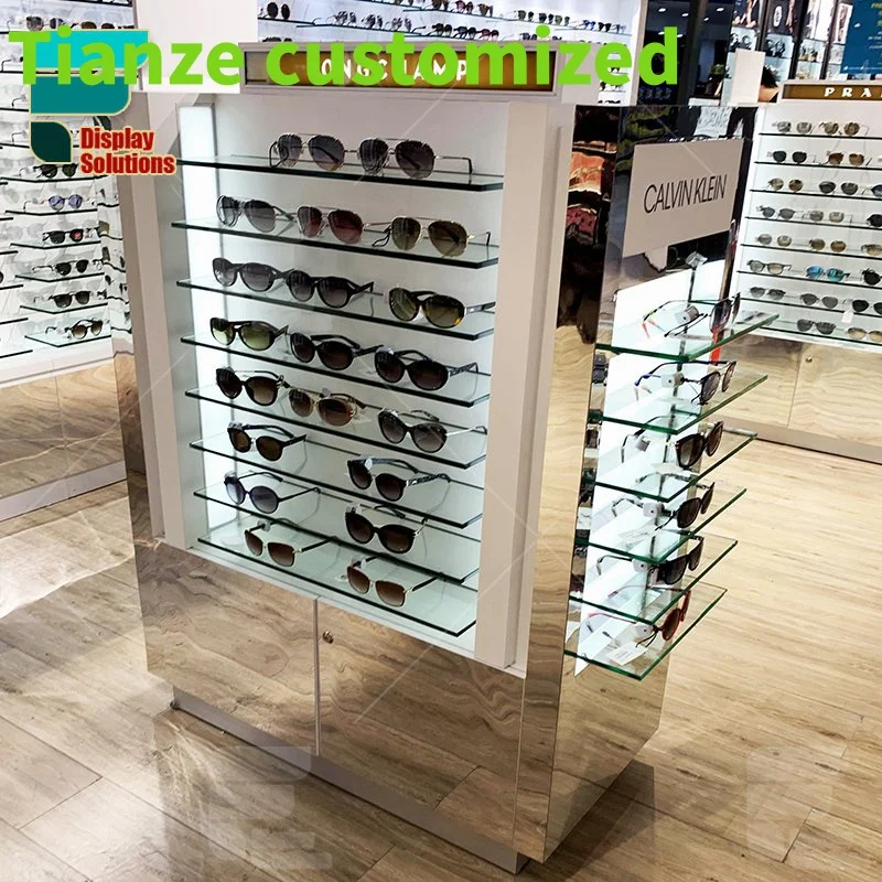 Customized-Customized Eyeglass Wooden Display Shopfittings Factory Glasses Rack Floor Standing Counter Rack Wholesa