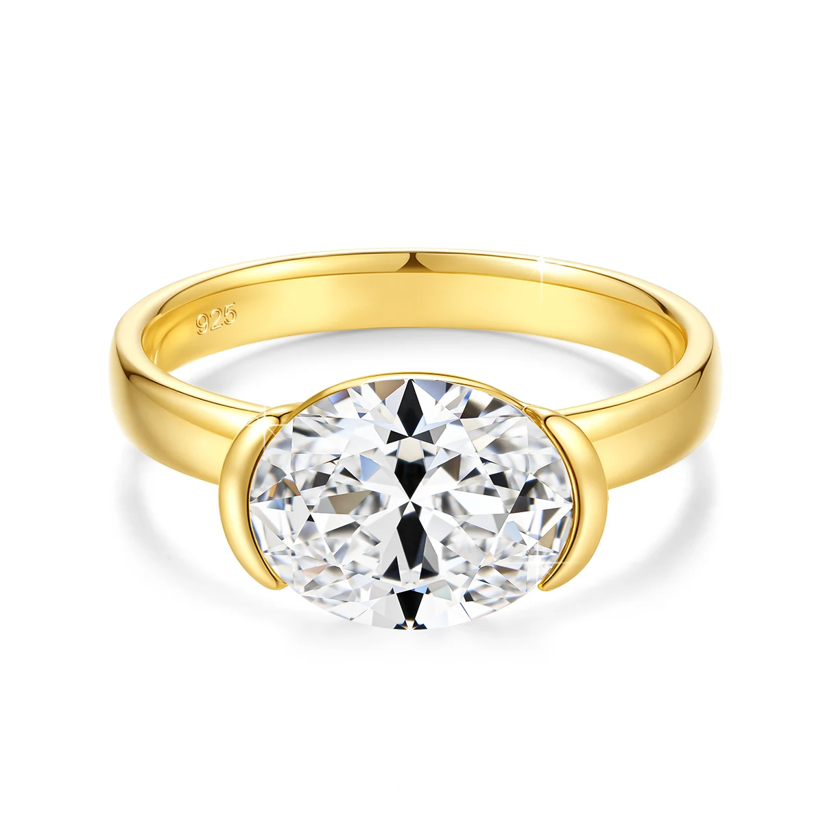 D-Farbe VVS Oval-Schliff Moissanit-Ringe für Frauen 8*10mm 3CT Labor-Diamant 925 Sterling Silber Edelschmuck mit GRA-Zertifikat – Detail 2