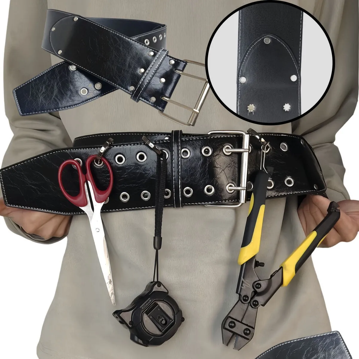 Cross-Border Tactical Multi-Function Tool Belt Multi-Pocket Wear-Resistant Adjustable | Electrician Carpenter Outdoor Gear