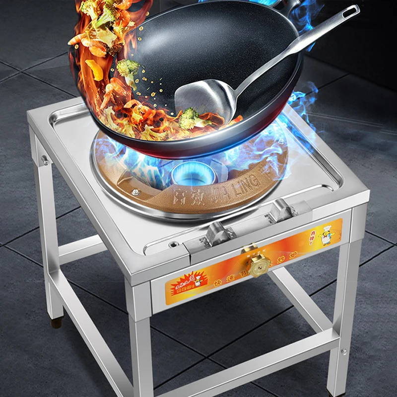 Fierce Fire Stove Commercial Stainless Steel Single Stove Medium and High Pressure Frying Stove Anti-Blocking Energy-Saving