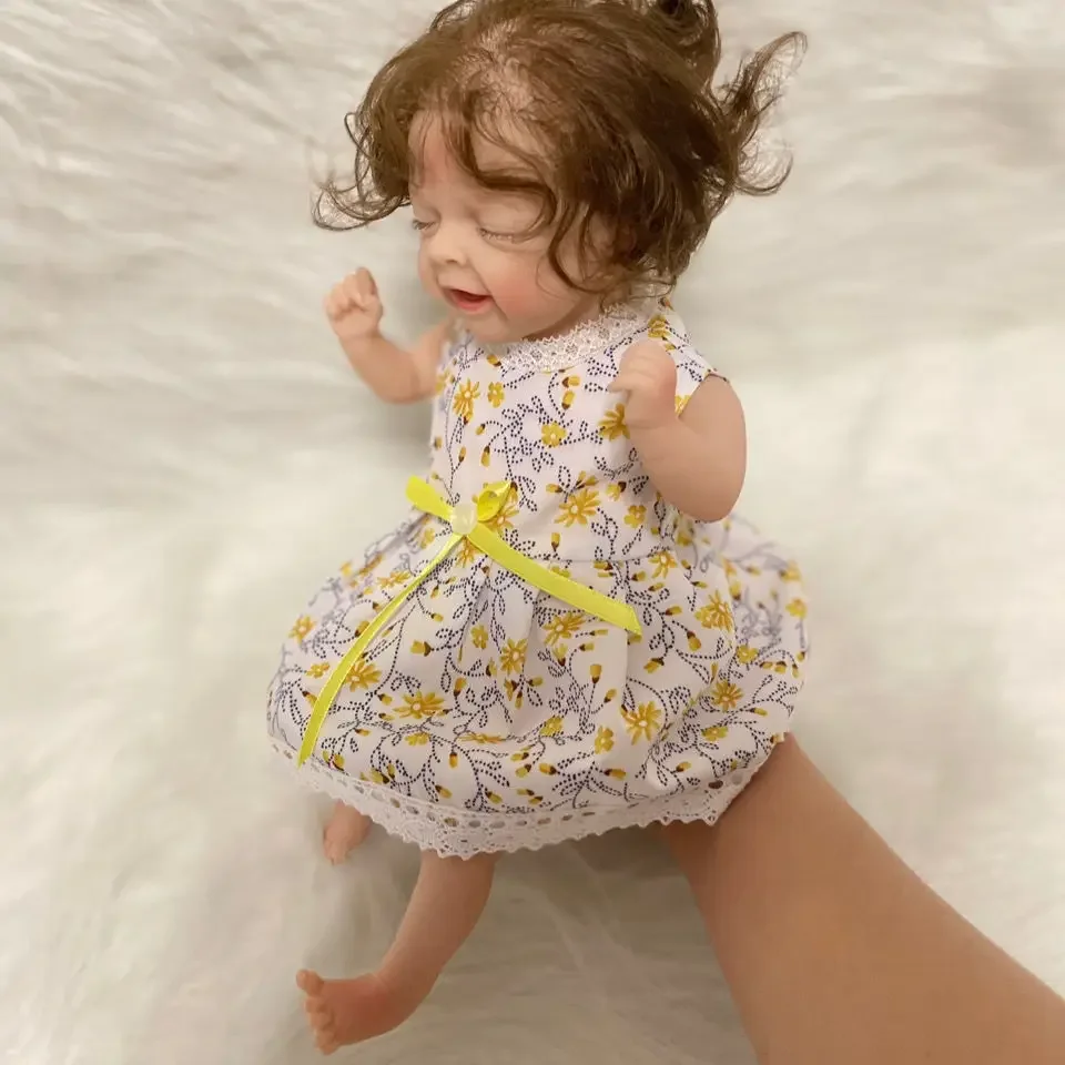 30CM Mini Reborn Baby Doll Salia Smile Girl Princess Newborn Vinyl Silicone Cute Palm Doll 12.5Inches For Kids Gift Doll LOL