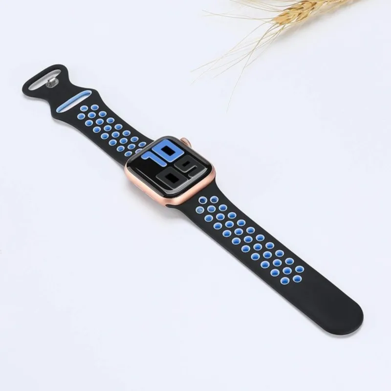 Sports Strap for Apple Watch Band 45mm 44mm 41mm 40mm 42/38MM Air hole Silicone Bracelet iwatch series 8 7 6 SE 5 4 3 Ultra 49mm