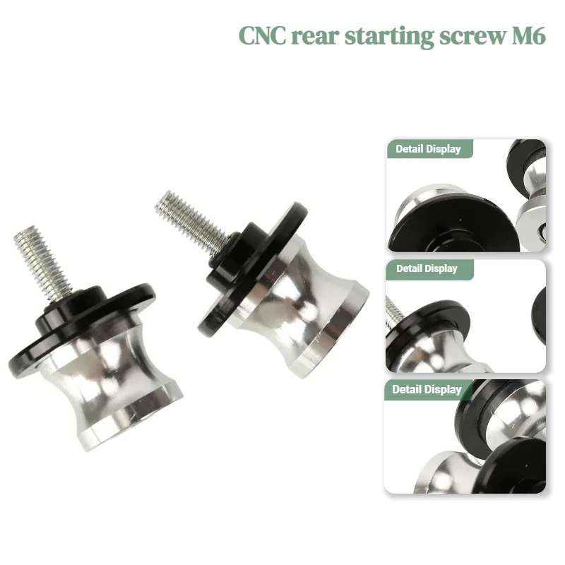Universal Motorcycle M6 CNC Rear Starting Screw, White Anodized Durable Fastener Modification Parts for Racing Sport Bikes