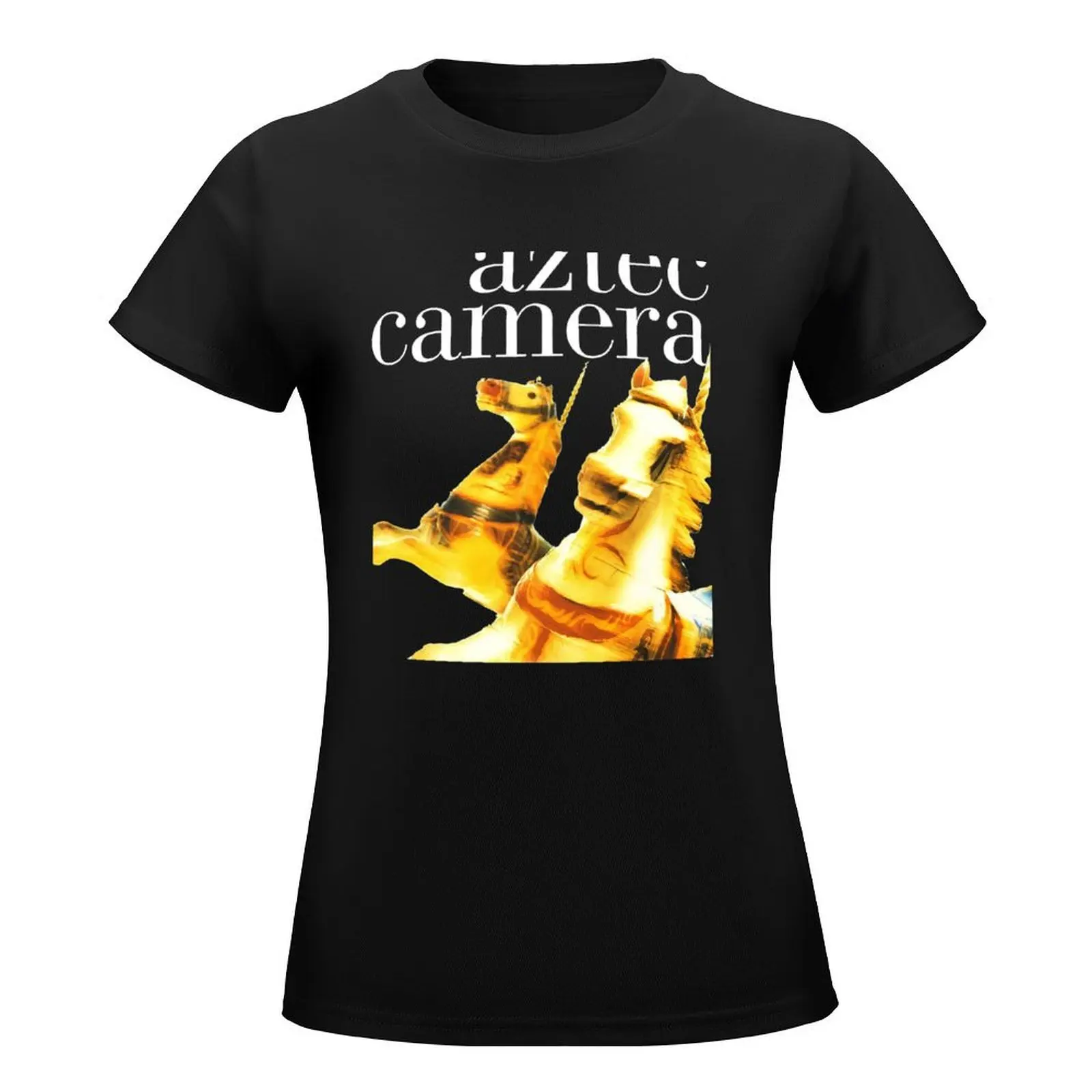 Aztec Camera- album 80's Retro punk new wave band original art design T-Shirt female vintage tight shirts for Women