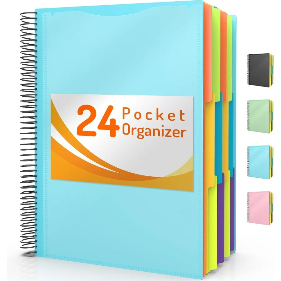 

24 Pot Project Organizer 1 3cut Tab Binder Organizer with Sticky Labels Multi Pot Folder with Zipper Pouch Folder Binder Spiral