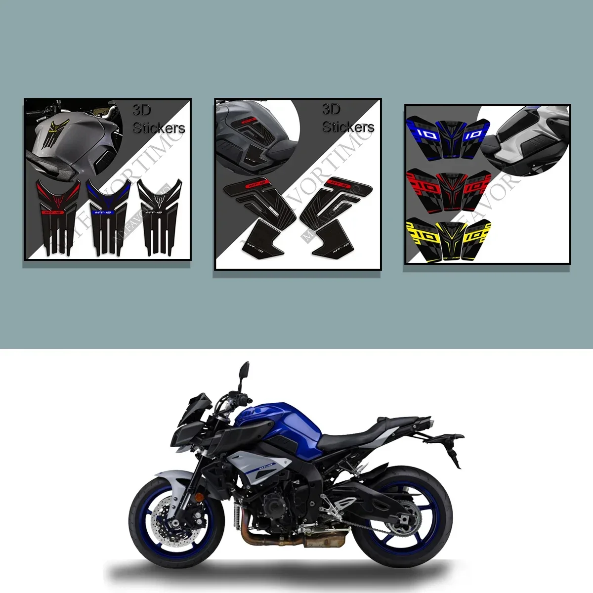 

Decals Tank Pad Grips Gas Fuel Oil Kit Knee Protector Hyper Naked Bike For Yamaha MT10 FZ10 FZ MT - 10 SP Motorcycle Stickers