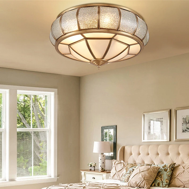 European Style All Copper Ceiling Light Personalized Creativity Ceiling Light Restaurant Living Room Study Bedroom Lighting