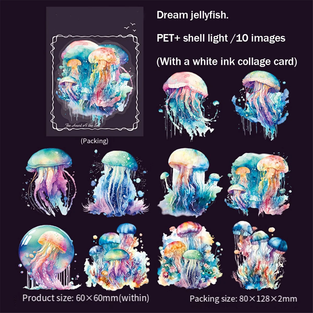 CYL-10Pcs Stickers for , PET Waterproof Gold Holographic Outlines Vibrant Colors Glisten Decals