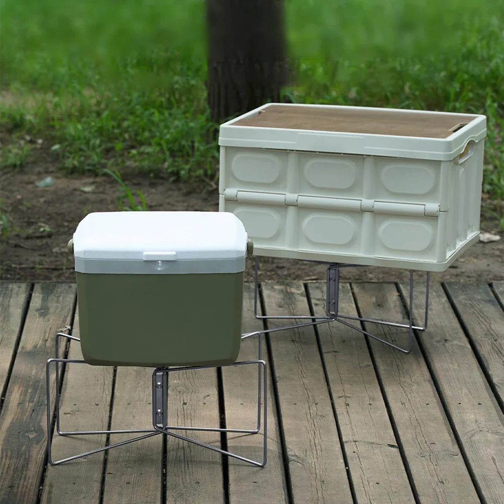 

2026 Aluminum Alloy Foldable Support Stand: Outdoor Storage Box Shelf with Carry Bag for Picnics, Fishing & Ice Boxes