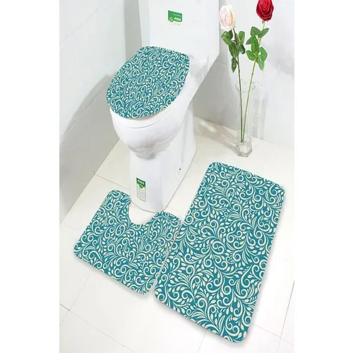 Inca Carpet Antibacterial Washable Non-Slip Dot Sole 3'lü Toilet Seat Pad (60CM x 100CM - 55CM x 60CM - 47CM x 50CM) İNKZ6039