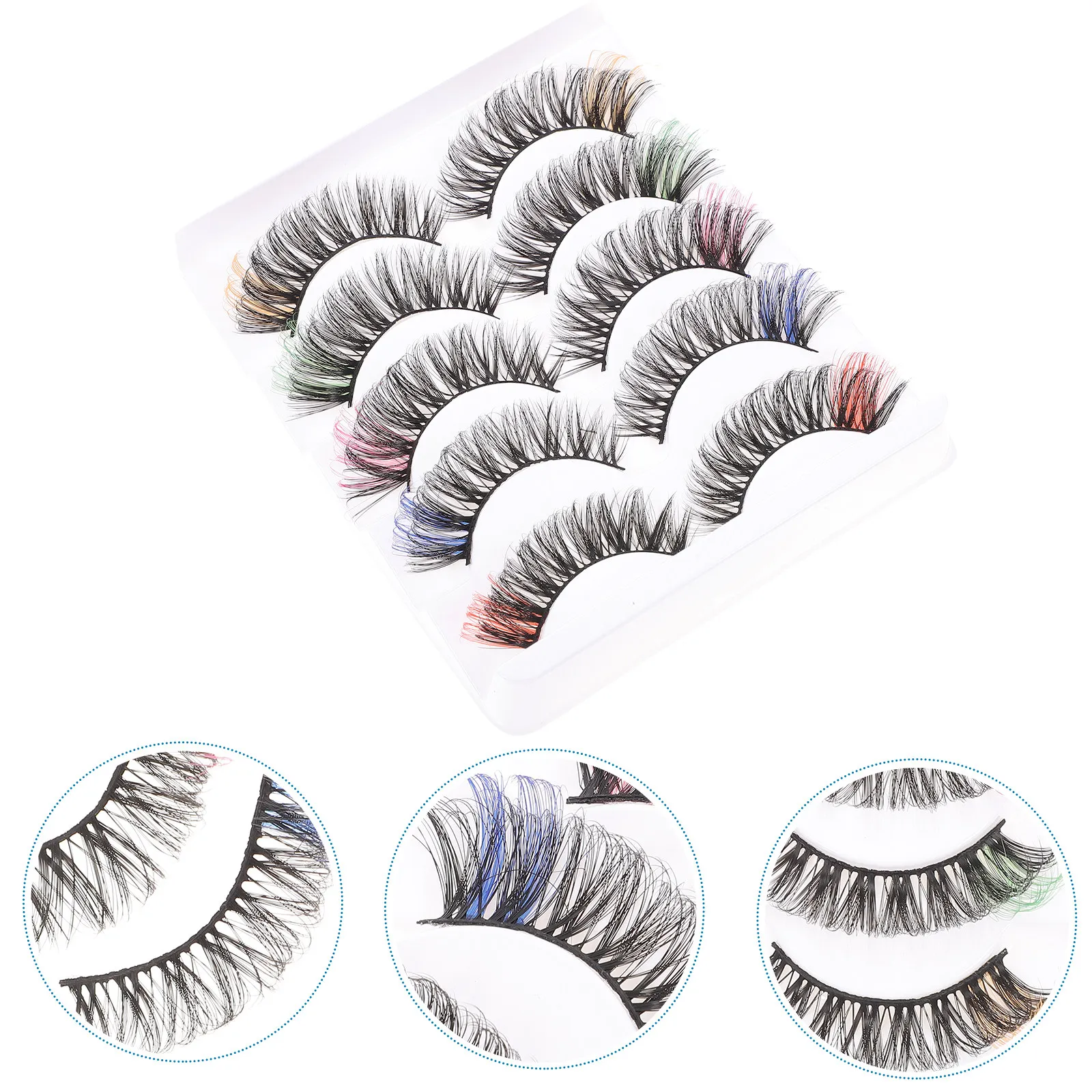 

10Pairs Fake Eyelashes Kit Colorful Lashes Extensions Soft Lightweight Comfortable Fit Festival Christmas Makeup Look Alluring