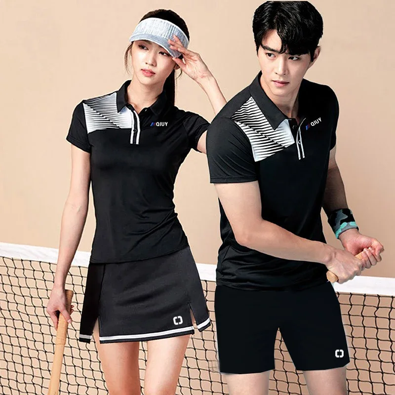 

Very good quality 2024 New badminton clothes women's tennis shirt men's table tennis clothes breathable quick drying