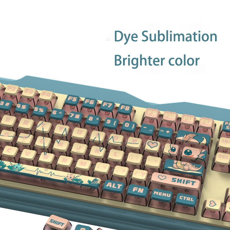 116 Toetsen Pudding Transparant Schattige Kleine Draak Keycaps Asa Profiel Dye Sub Pbt Rgb Backlit Keycaps Voor Mechanische Toetsenborden