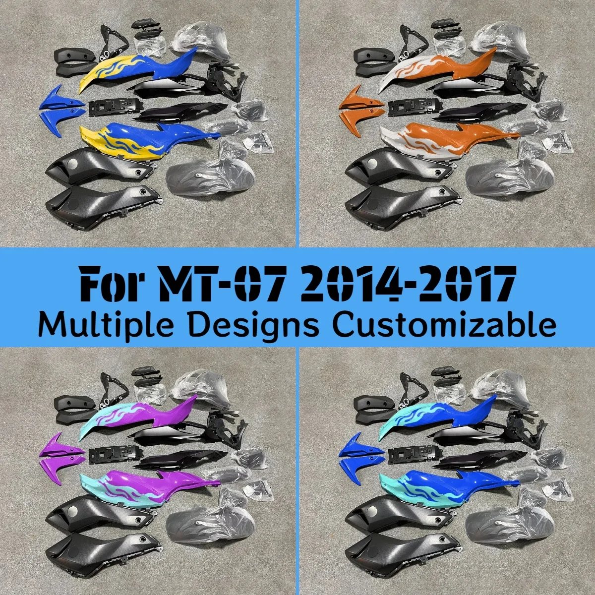 Fit Fairing Kit MT07 2014 2015 2016 2017 Motorcycle Accessories Fairings for YAMAHA FZ-07 MT-07 14 15 16 17