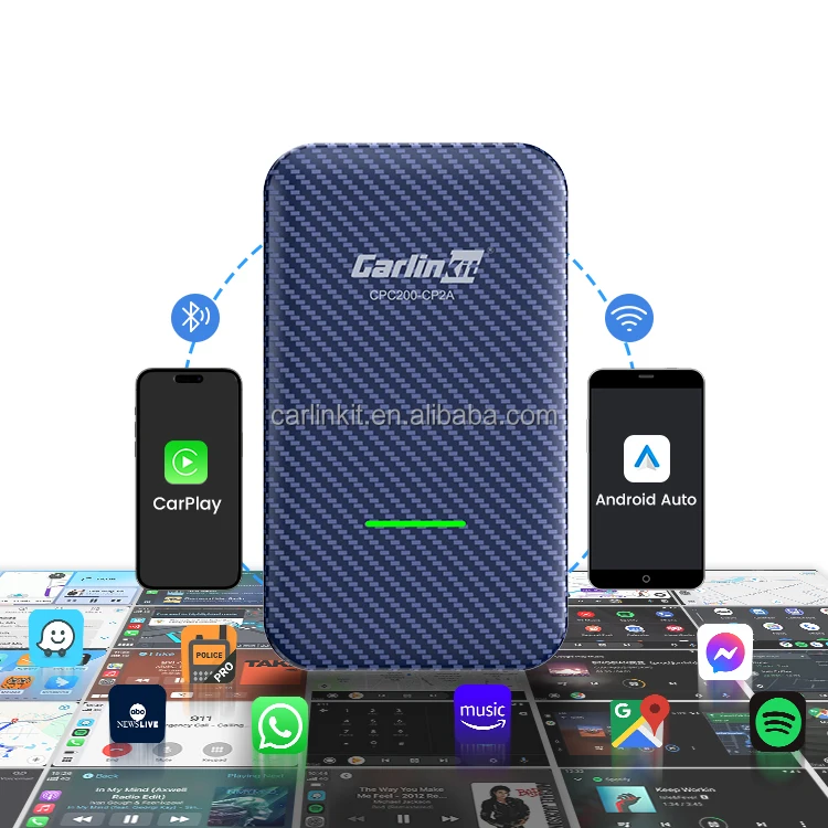 

Carlink Kit Cp2a-t HD Wireless Carplay Android Auto Adapter 2 In1 AI Box Car Play Dongle for 98% Car Module Apple