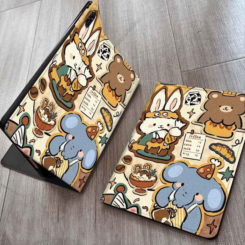 

Cartoon Animal Retro Pattern For Huawei MediaPad M5 T5 M6 SE C5e 11 12 X 2 Lite Pro Air S 12.2 Inch 5G Tablet Case