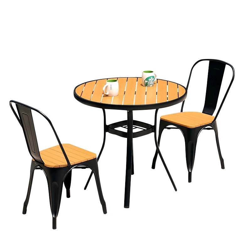 Outdoor Table and Chair Combination Courtyard Garden Leisure Balcony Outdoor Coffee Shop Milk Tea Shop Dining Chair Plastic