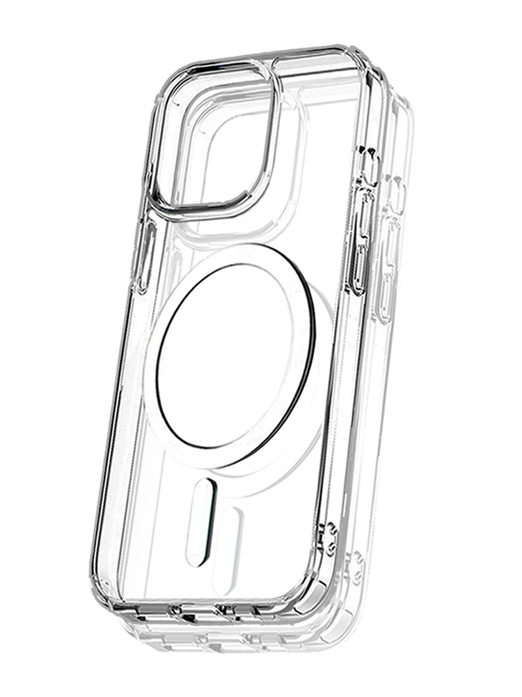 Magnetische Aantrekkingskracht Case Doorzichtig Origineel Hoesje Voor Iphone 16 15 14 13 12 Mini 17 Air 11 Pro Max 7 8 Plus X Xs Xr Se 2020 Magsafe Case Magneetafdekking - afbeelding 2