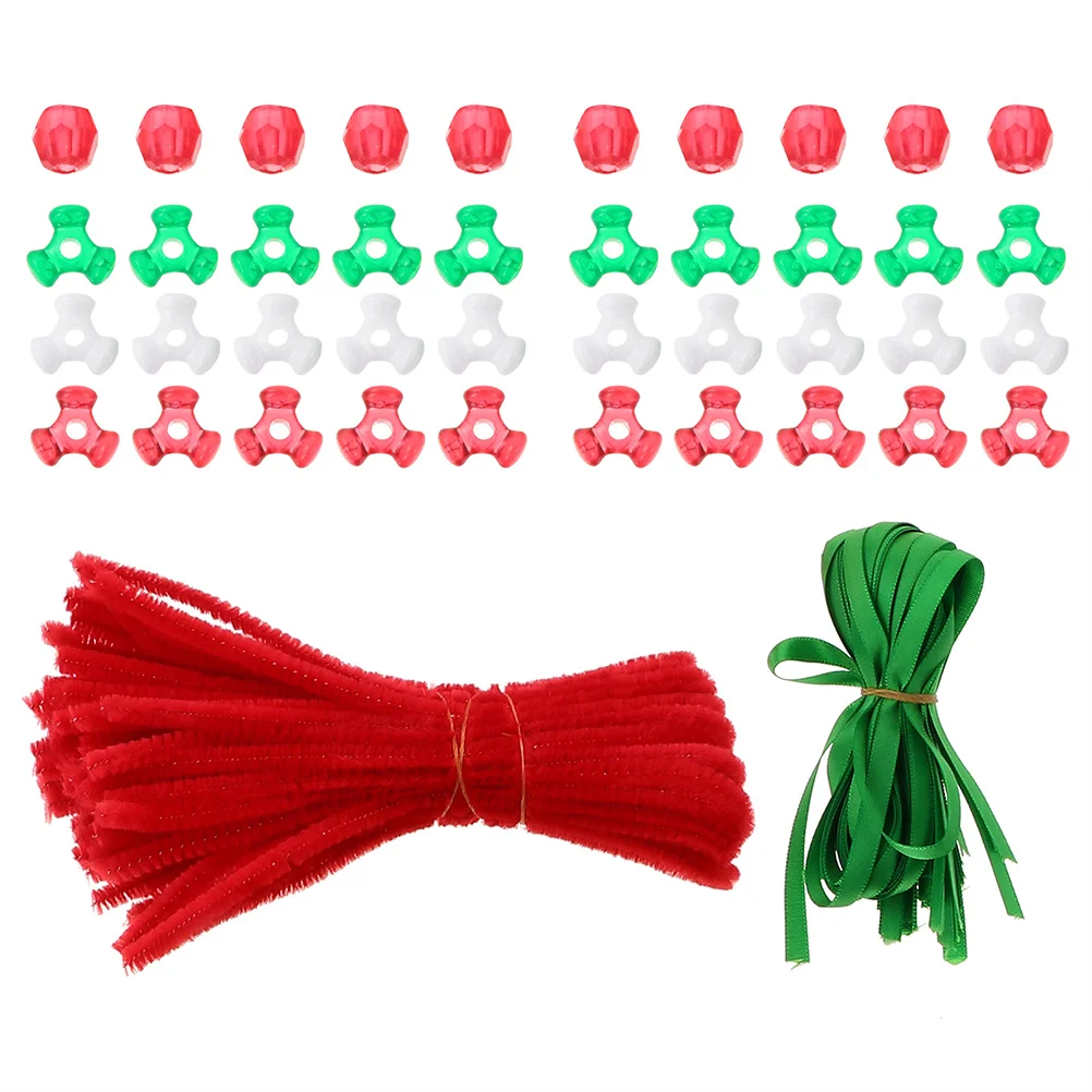 

1Set Christmas Ornament Kit DIY Beaded Pendant Accessories Xmas Decoration for Home Office Holiday Christmas Beaded Ornament Kit