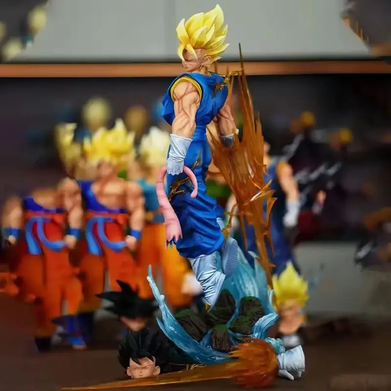 

38cm Lk Toys Dragon Ball Anime Vegetto 2.0 Figure Two Colors 3 Heads Pvc Statue For Desk Decoration Gift Collection Model