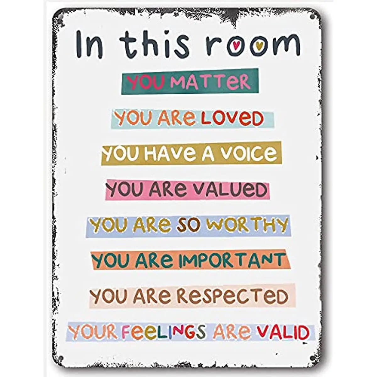 Classroom Sign Rainbow Diversity Rainbow Poster Diversity Pride Rainbow in This Classroom in This Room Fun Metal Tin Sign