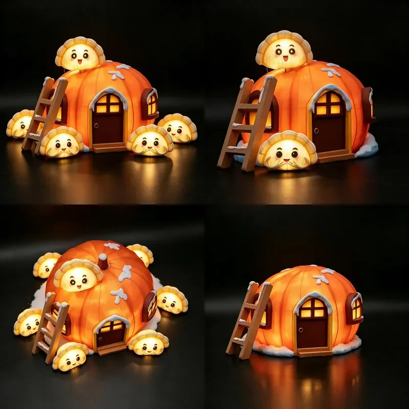 Dumpling House Lanterns, Festive Lanterns, Chinese Spring Festival Halloween Christmas Outdoor LED Handmade Waterproof Silk