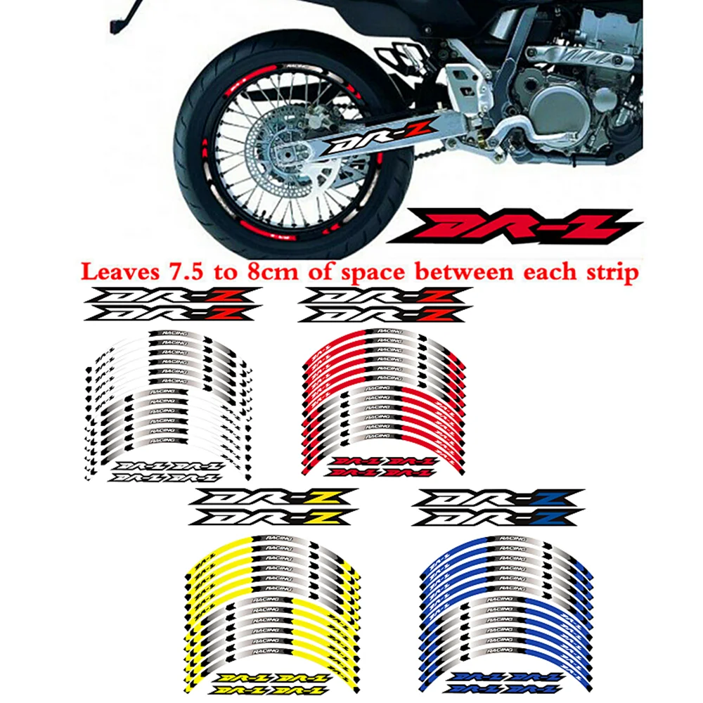 

FOR SUZUKI DRZ DR-Z 400SM 2005-2021 17inch Wheels Hub Stickers Motorcycle Accessories Reflective Decals Stripes