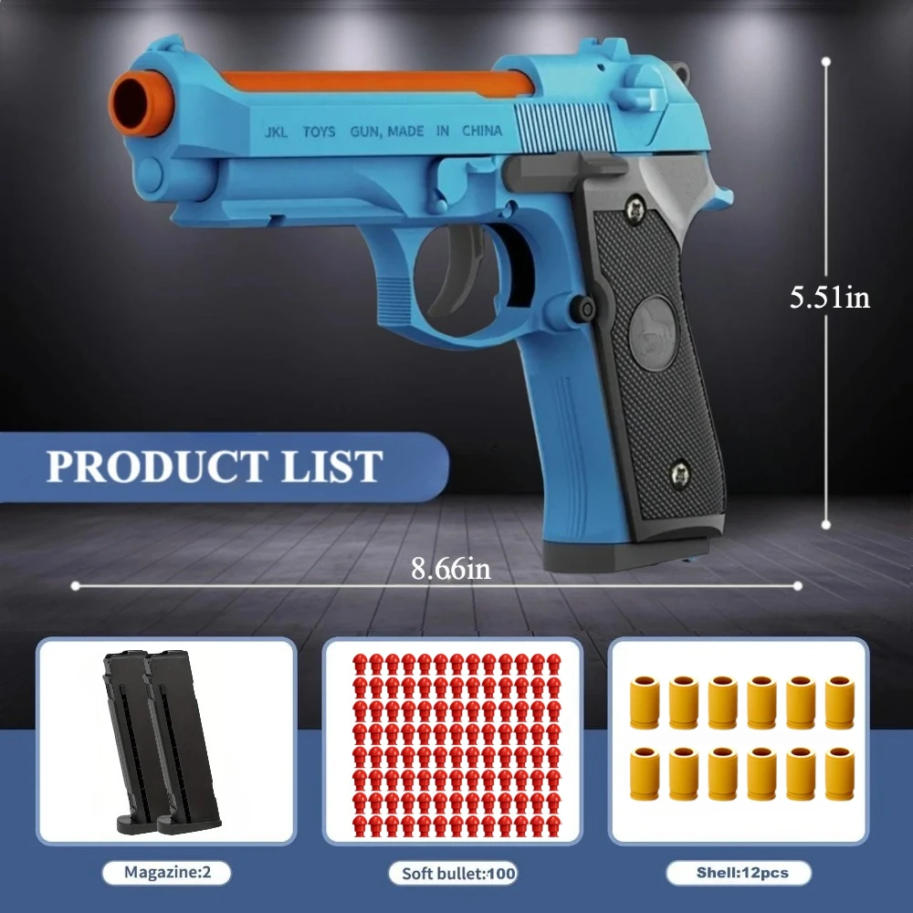 2011/M92 Tactische Shell Ejceting Speelgoedpistool Continu Afvuren EVA Zachte Kogel Outdoor CS Schieten Pistool Kinderen Verjaardagscadeau