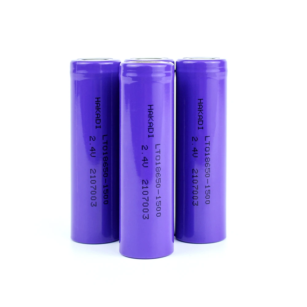 Baterai Isi Ulang HAKADI 18650 LTO 2.4V 1500mah Untuk -40 ℃   Debit 10C Tingkat Tinggi 25000 Kali Siklus 4-40PCS Senter DIY