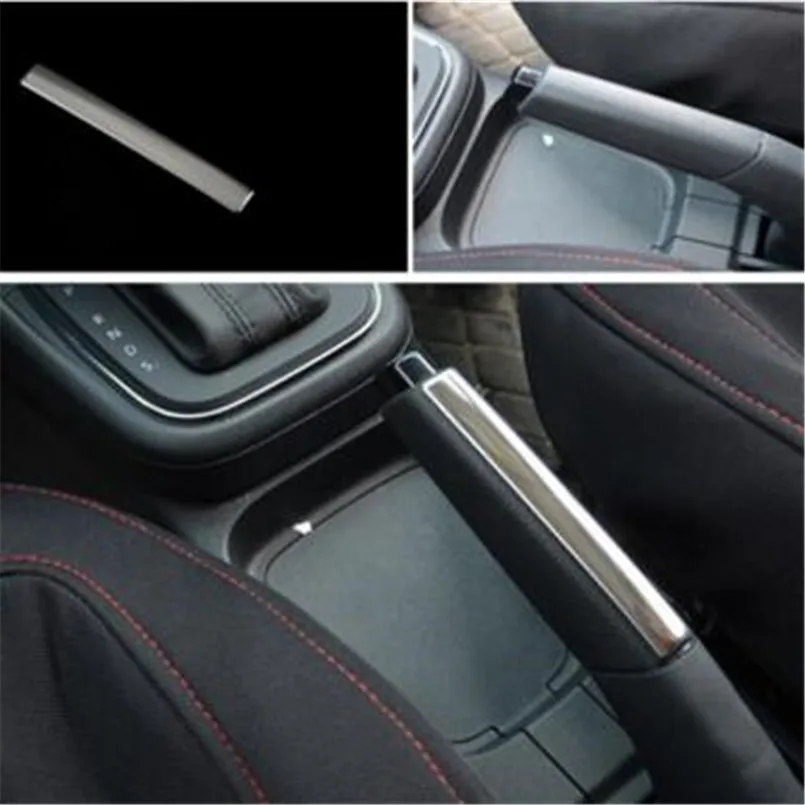 Car-styling Stainless steel modified decorative Hand brake cover trim sticker case for Volkswagen vw POLO 2011-2017