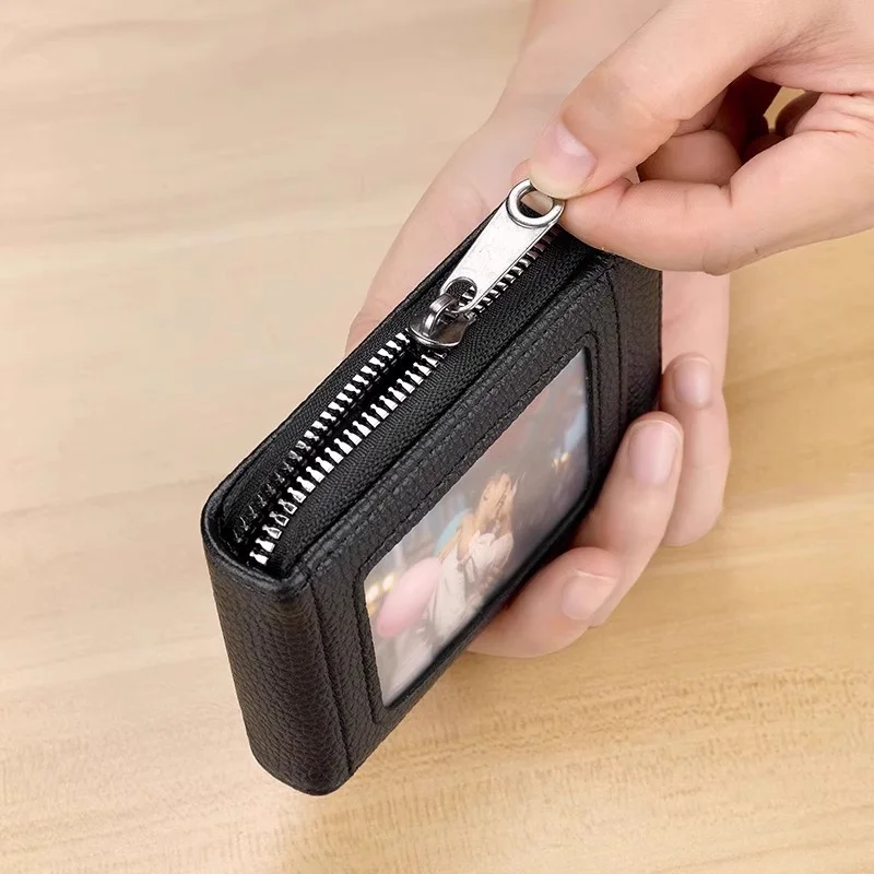 Card Case with Zipper Portable Women's Short Bank Card Holder Business Card Holder Zipper Vertical Clutch 1pcs view 6