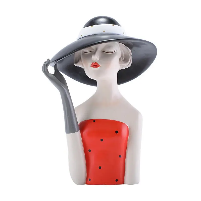 ‌Scandinavian Resin Figurine‌ - Stylish Girl Sculpture for Home Decor, Minimalist Nordic Aesthetic