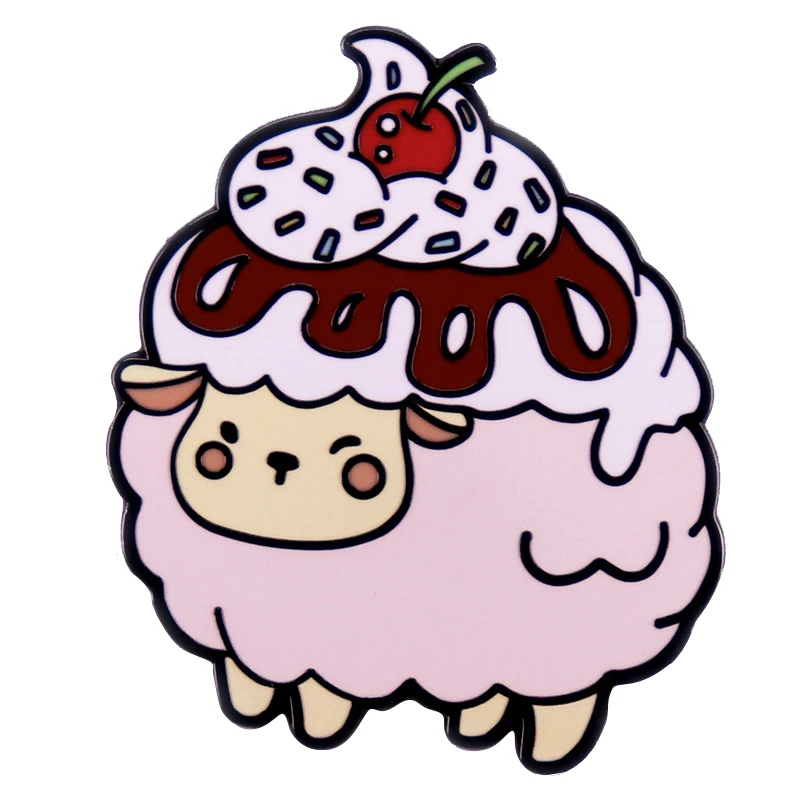 

A3150 Cute Cartoon Sheep Brooch for Clothes Men Briefcase Badges Lapel Pins for Backpack Enamel Pins Jewelry Kids Decorations