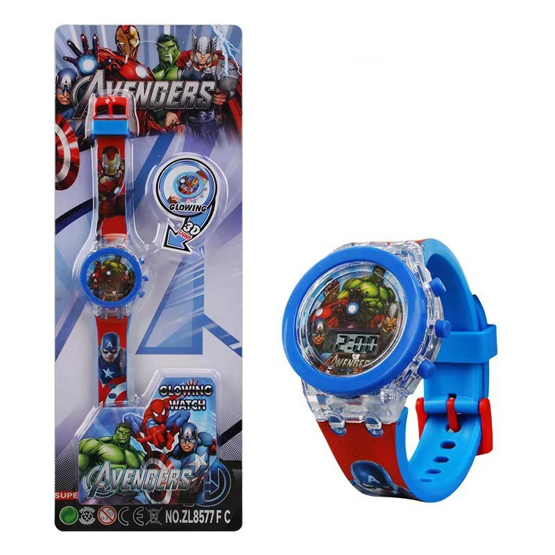 Flash Glow Up Light Spiderman Kids Children Watches for Boys Digital Electronic Colorful Light Unicorn Girls LED Clock Birthday view 5