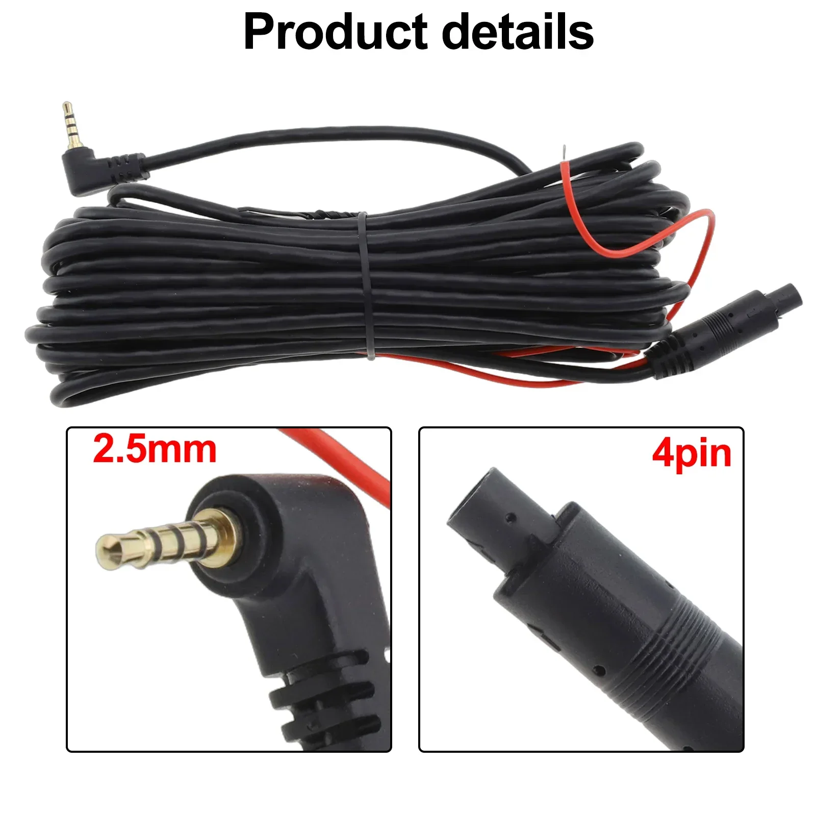 

For Driving Recorders 10M Dash Cam Cable Car DVR Dash Camera Cable For Rear View Camera Installation Practical And Reliable