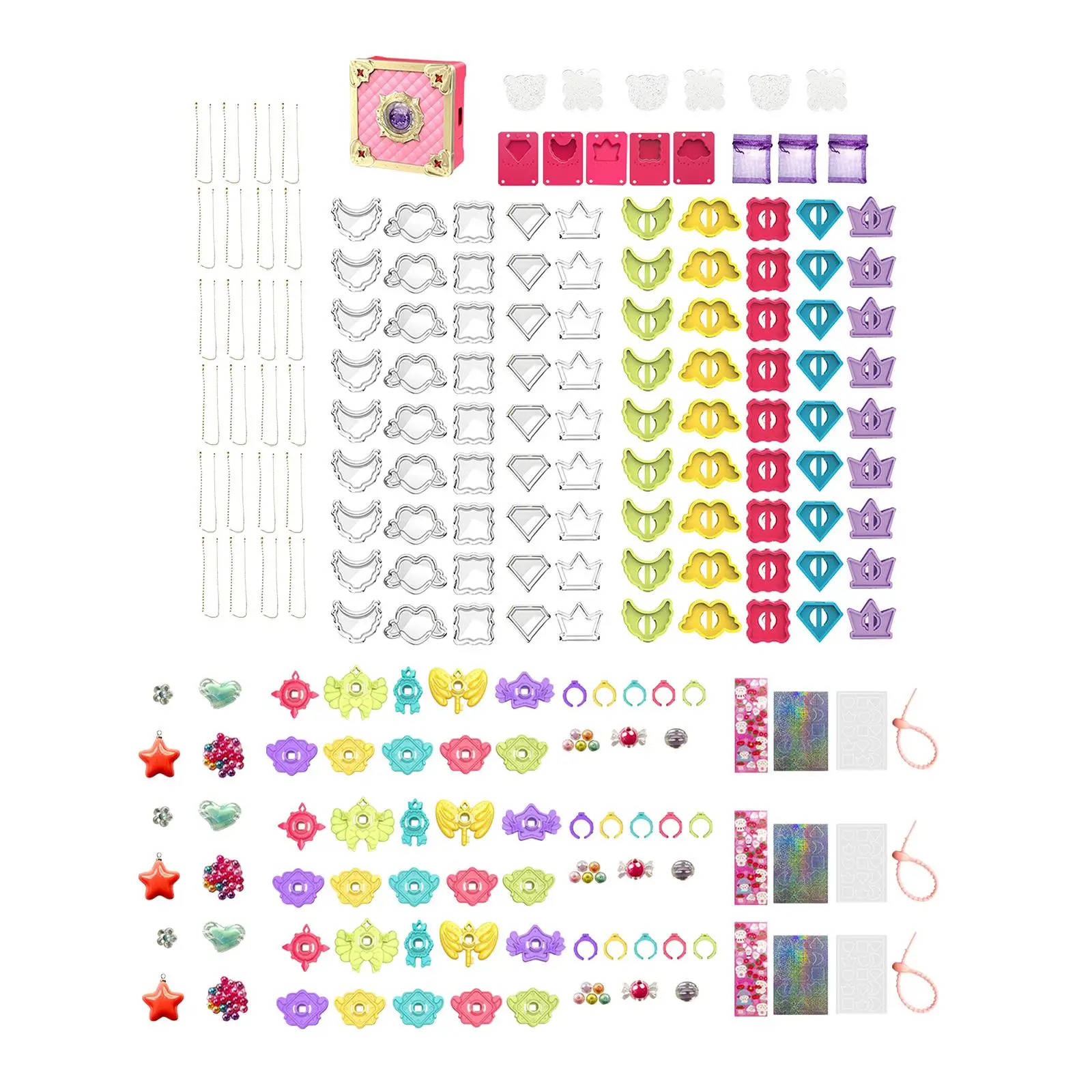 Toddlers DIY Sticker Portable Princess Handmade Gift Box Set Toys Girls Making Jewelry Toy Kits Children's 3D Stickers Machine