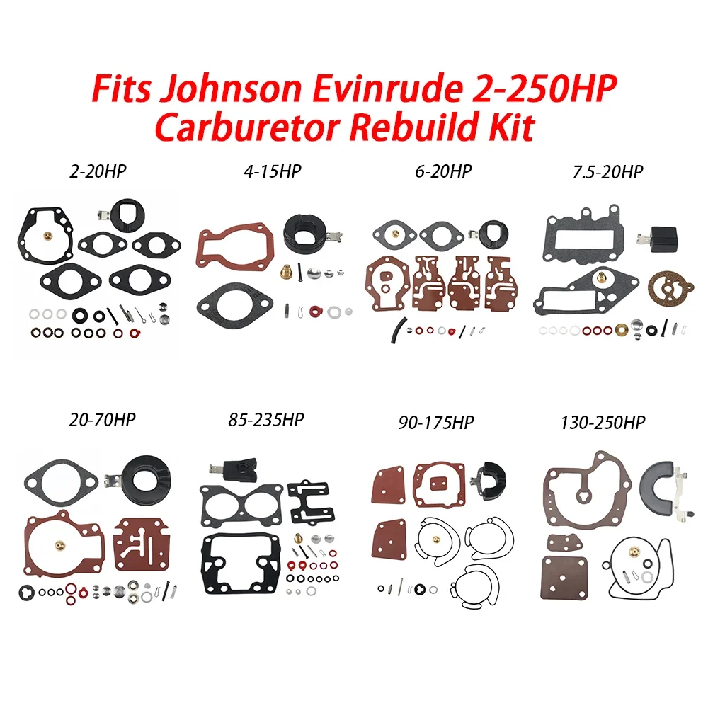 

Комплект для ремонта карбюратора с поплавком для Johnson Evinrude OMC 2–250 л.с. 382048 383052 439072 398452 0431897 0436359 0382048 436852