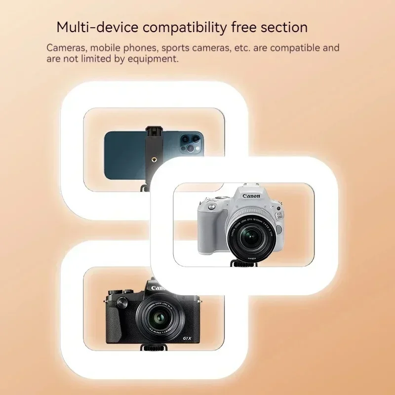 Desktop LED Ring Fill Light Handheld with Tripod Ball Head for Live Streaming Vlogging Photography Dimmable Portable