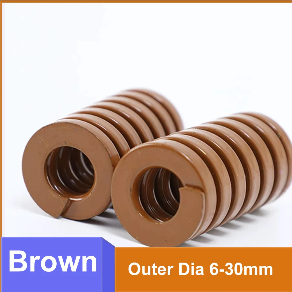 1pcs Brown Mold Spring Outer Dia 6-30mm Alloy Steel Rectangular Helical Compression Heavy Duty Die Spring Length 15-200mm