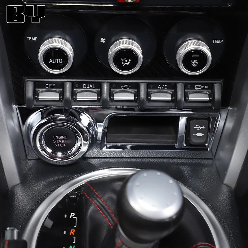 For Toyota FT86 GT86 Subaru BRZ 2012-2020 ABS carbon fiber Start Stop Engine Button Panel Trim Decorative Cover Car Accessories