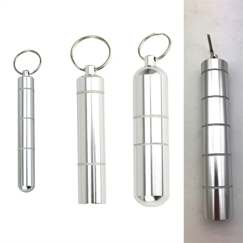 1 قطعة سبائك الألومنيوم المحمولة الطب تخزين حبوب منع الحمل جيب الطب صندوق منظم حاوية حبوب منع الحمل صندوق حبوب