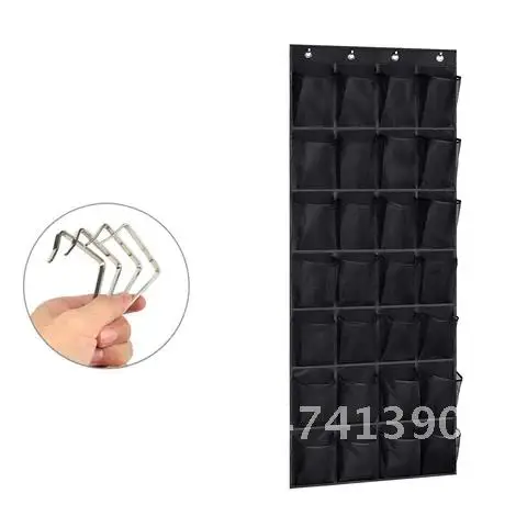 

Shoe Organizer - 28-Pocket Over The Door Shoe Holder for Sneakers Slippers Non-woven Transparent Mesh Storage Bag Multilayer