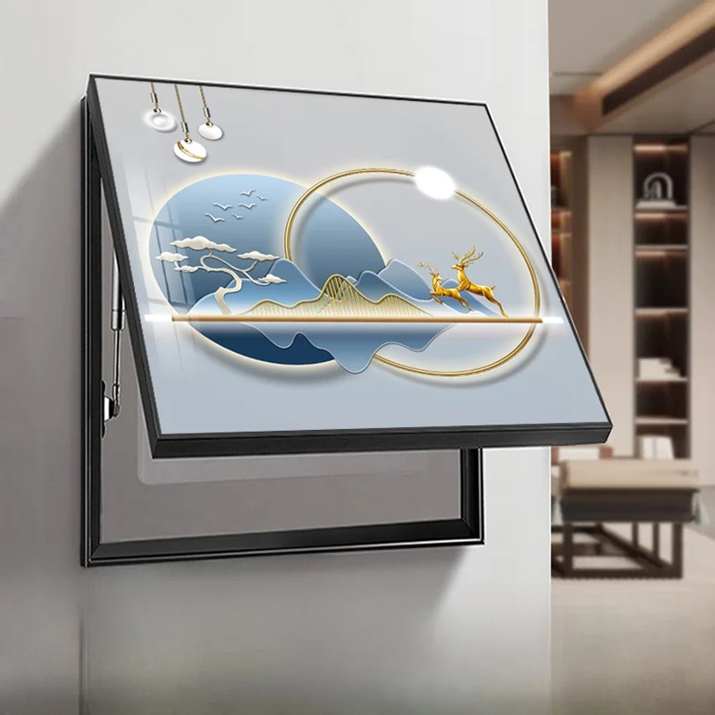 Caja de medidor eléctrico con tapa hidráulica de ación de aluo cuadrada mata moderna, pintura decorativa sin pe...