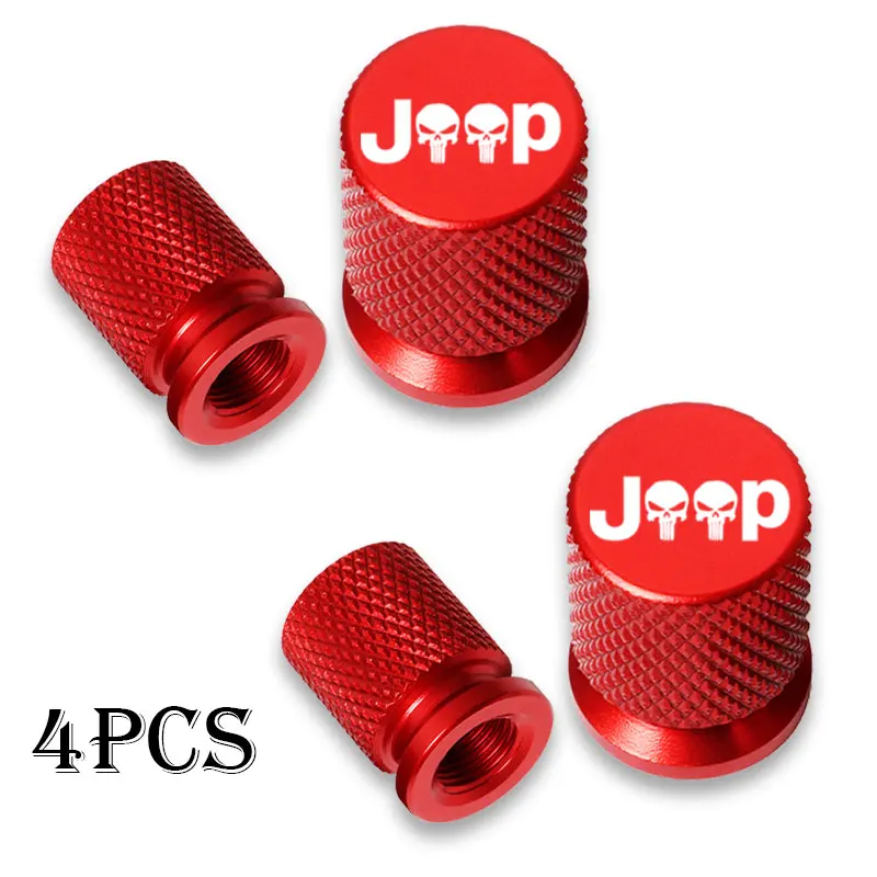 For Jeep Renegade Compass Wrangler Patriot Grand Cherokee Rubicon Car Wheel Tire Valve Caps Tyre Stem Covers Airdust Waterproof