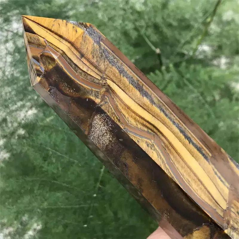 

Naturally Formed, Tiger's Eye Jasper Quartz Obelisk, Yellow Crystal Ore Wand, Mineral, Reiki, Healing Tower