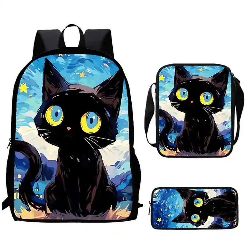 Cartoon Cat Child School Backpack With Shoulder Bags Pencil Bags For Kindergarten,Best Gift For Boys and Girls