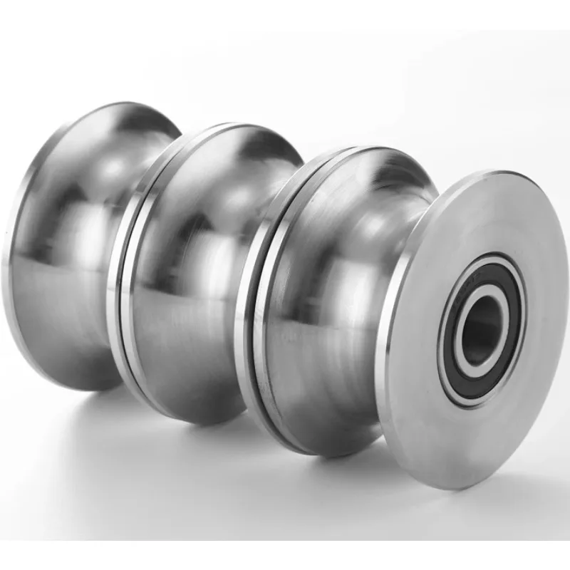 98mm Hanging Guide Rail U groove Pulley roller 45 Steel Belt Bearing Wheel Wire Rope for Sliding Door 50mm diameter Tube Rail