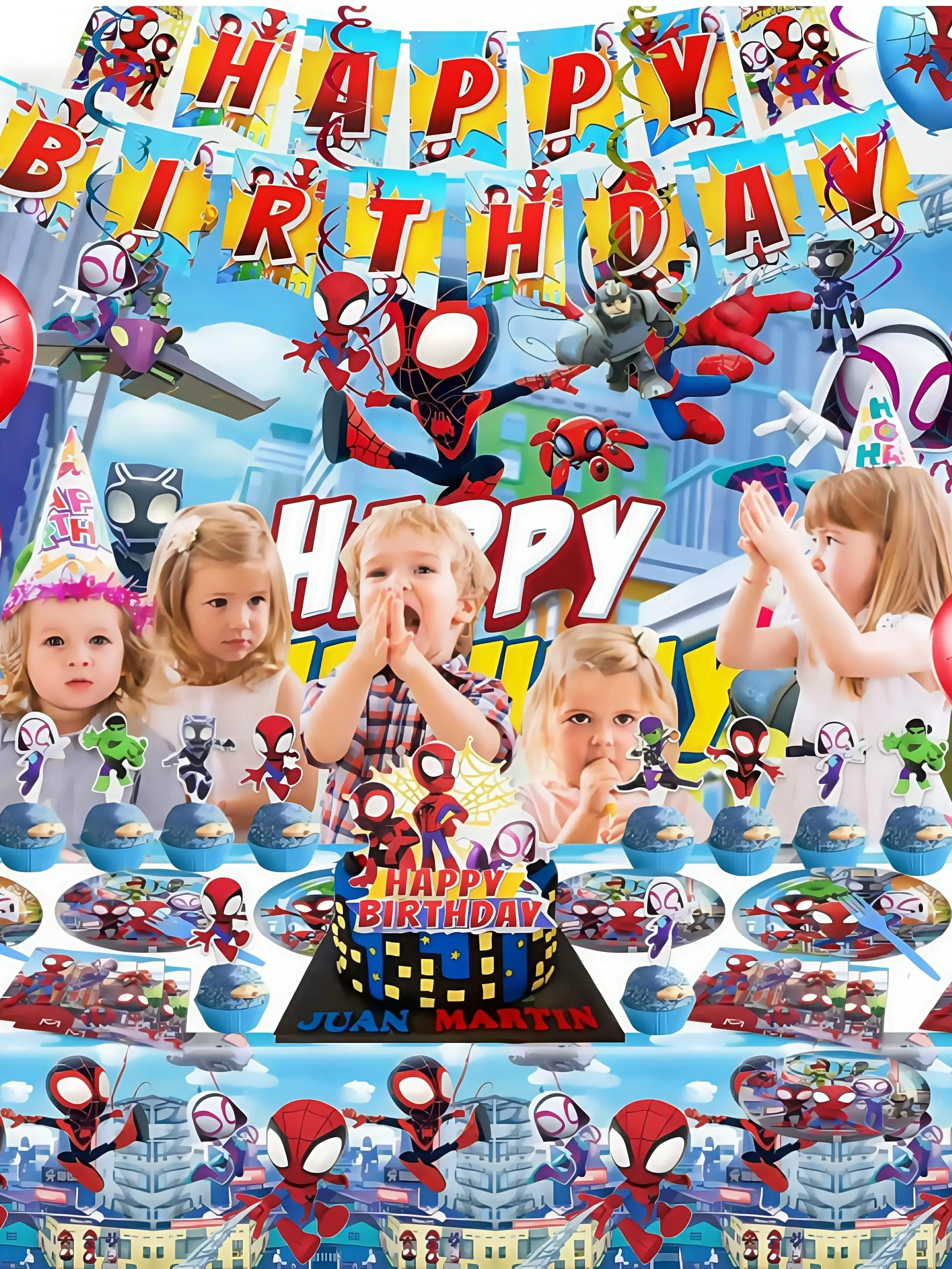 Vaisselle de fête d'anniversaire Spidey, décorations d'assiettes en papier, vaisselle jetable Spiderman, fournitures de fête Spidey et son meilleur ami